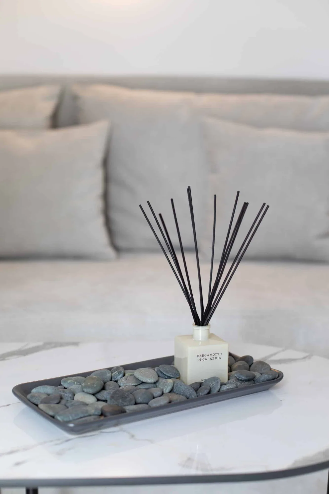 Reed diffuser on the sofa